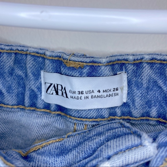 ZARA High Waisted Light Wash Denim Shorts - Picture 5 of 8